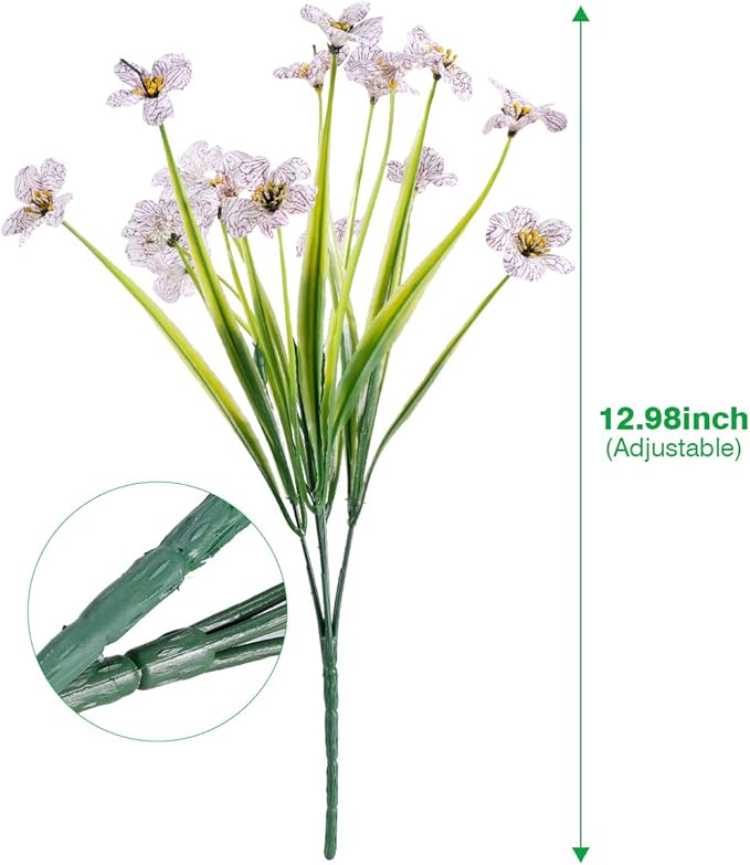 20 Bundles Artificial Flowers Outdoor UV Resistant Fake Flowers No Fade Faux - Image 7