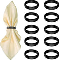 Black Napkin Rings-10 Pcs Stainless Steel Napkin Rings, Metal Napkin Ring by GERILKAI