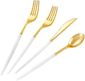 SUT Gold Plastic Silverware, 80 Gold Plastic Forks, 40 Gold Knives, 40 Gold by SeeYouTomorrow