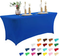 IVAPUPU 4FT Table Cloth for Rectangular Fitted Events Stretch Royal Blue Table by IVAPUPU