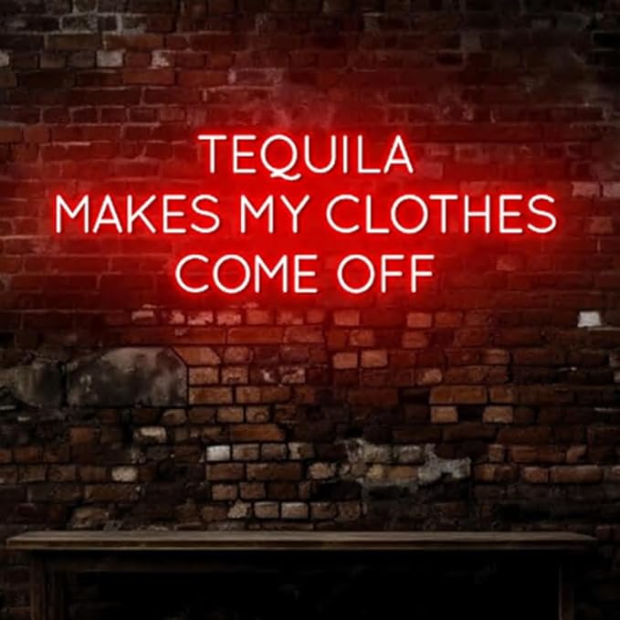 Tequila Makes My Clothes Come Off Neon Sign, Tequila Bar Decor, Mexican by BELISAMA