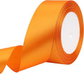 Orange Solid Satin Ribbon 1-1/2 Inch 25 Yards Solid Polyester Fabric Ribbon by Riunbb