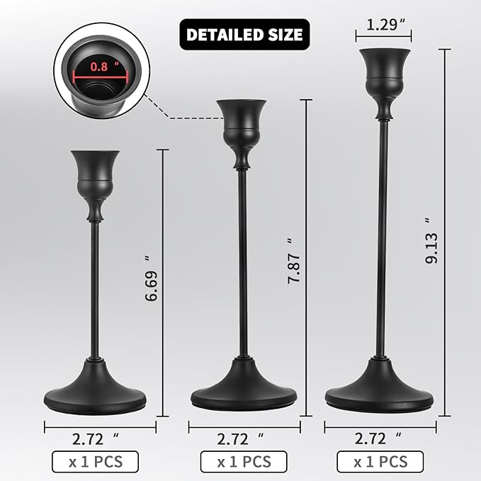 CHILL RECIPE Black Candlestick Holder Tall Taper Candle Holder - Image 8