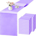 SHEJIZE 20 Pack Lavender Satin Table Runner 12x108 Inches Long, Bright Silky by SHEJIZE