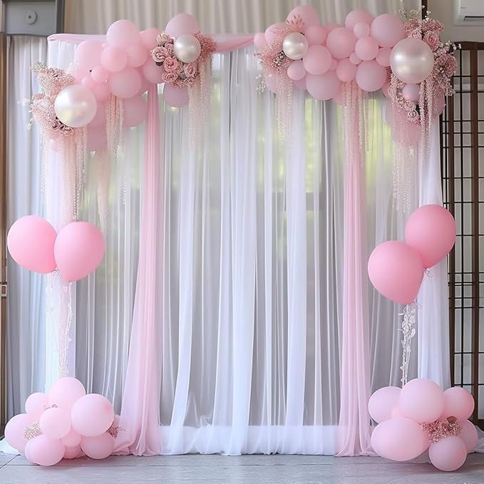 10ft X 10ft White Tulle Backdrop Curtain - Image 6