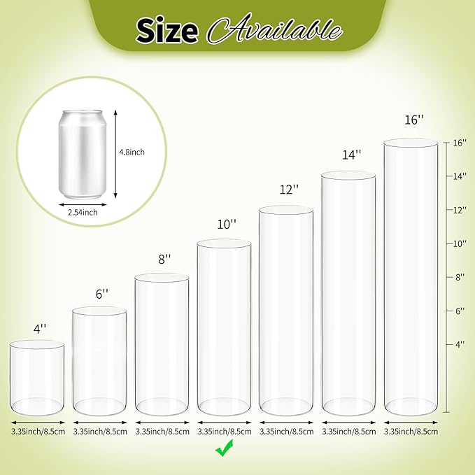 12Pack Glass Cylinder Vases for Centerpieces - Image 3