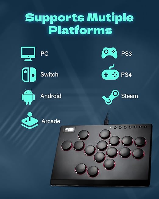 Borcham Haute42 M16 All-Button Arcade Stick, Leverless Arcade Controller - Image 2