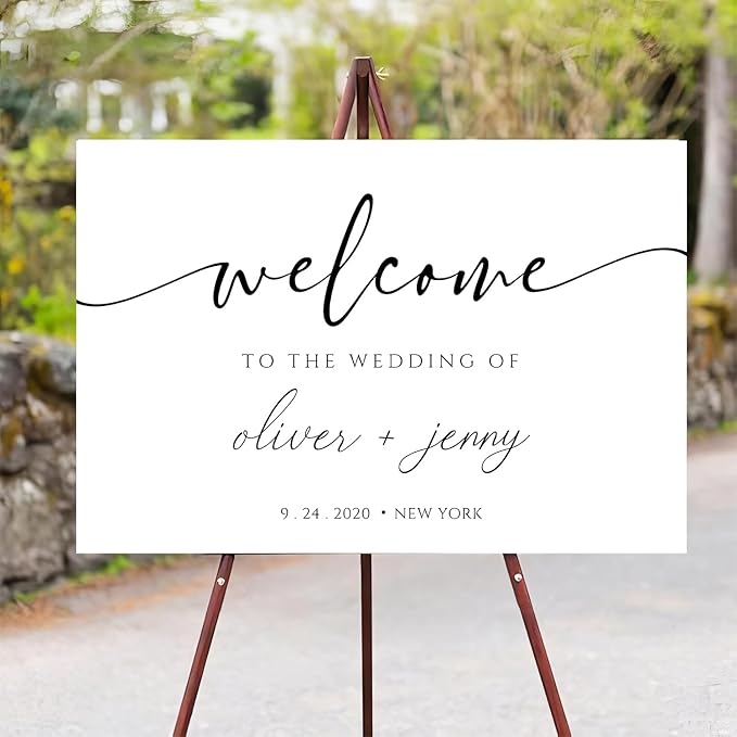 Generic Personalized Wedding Welcome Sign, Modern Minimalist, 18x27 inches - Image 3