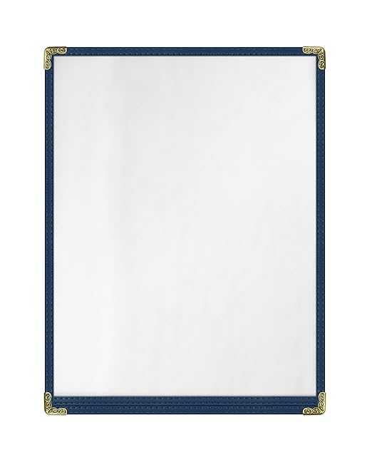 Goodsmart Restaurant Menu Covers – 25 Pack Blue 2-View, Top-Loading Menu Holders by ACISuperPower