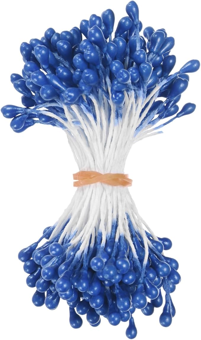 150-Pack Flower Stamens for Crafts, 5mm Double Heads Artificial Pearl Floral by MMETERXITY