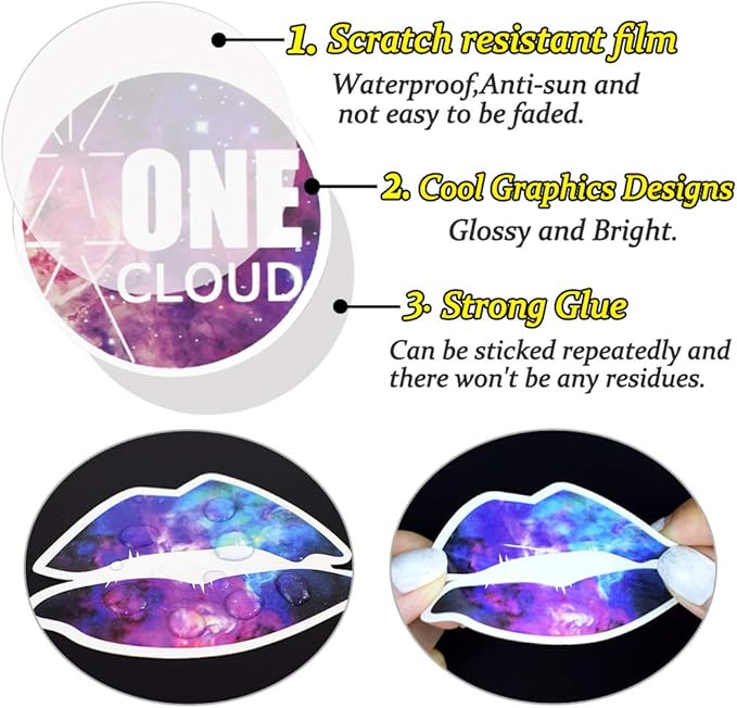 QTL Waterproof Vinyl Stickers for Laptop Skateboard Car Decal - Image 4