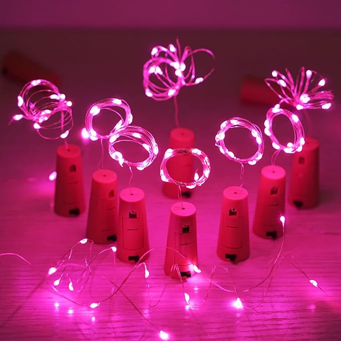Wine Bottle Lights with Cork 15Pack 10 LED 40 Inches Battery Operated Silver - Image 6