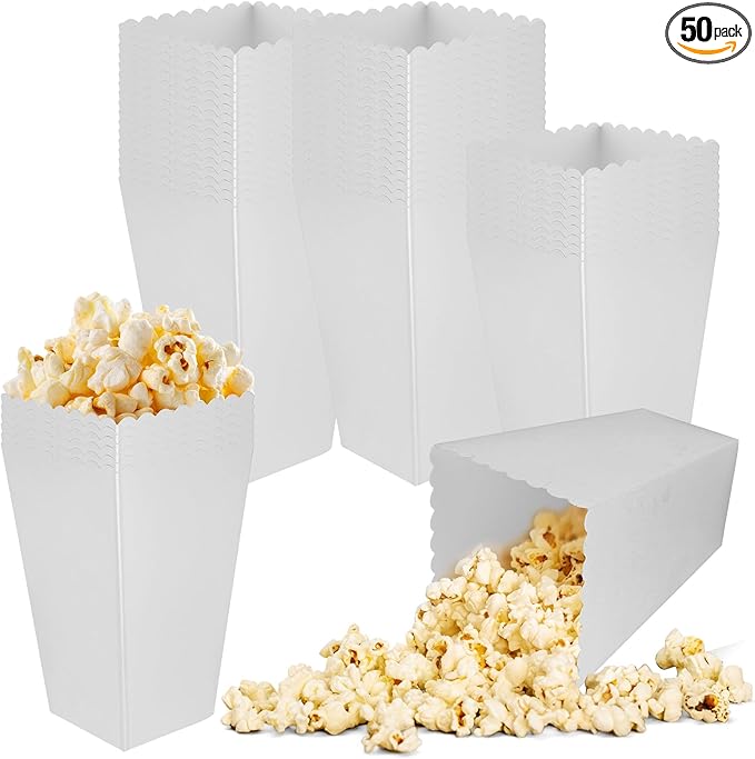 50 Pcs Popcorn Boxes Mini Paper Popcorn Box Cardboard Popcorn Container by zsccxq