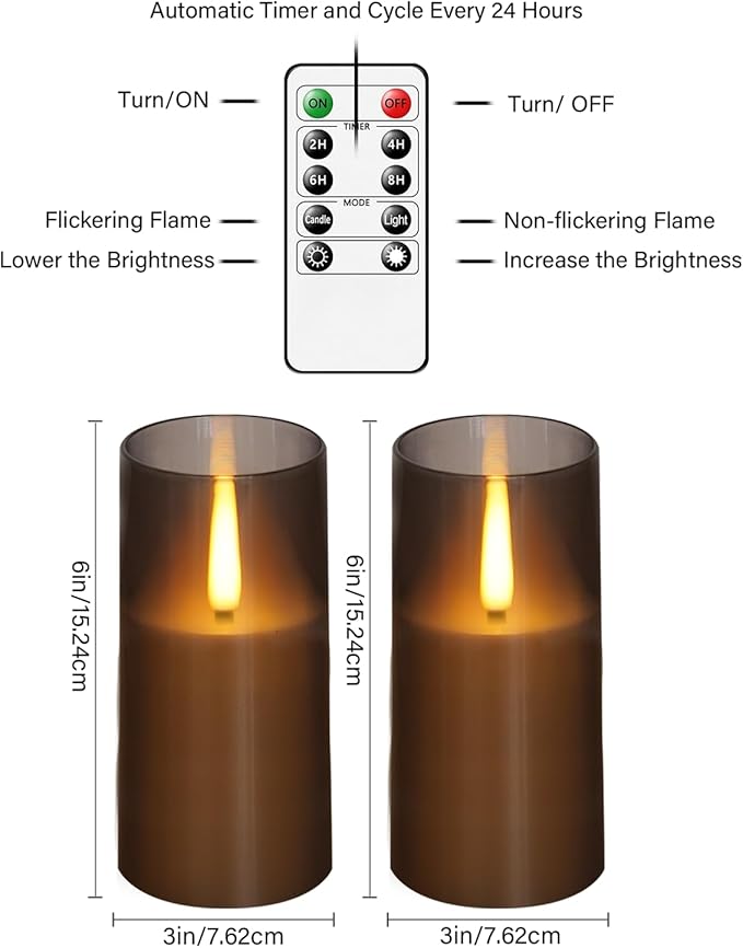 Flameless LED Candles, Upgraded Realistic Flickering Pillar Battery Operated - Image 2