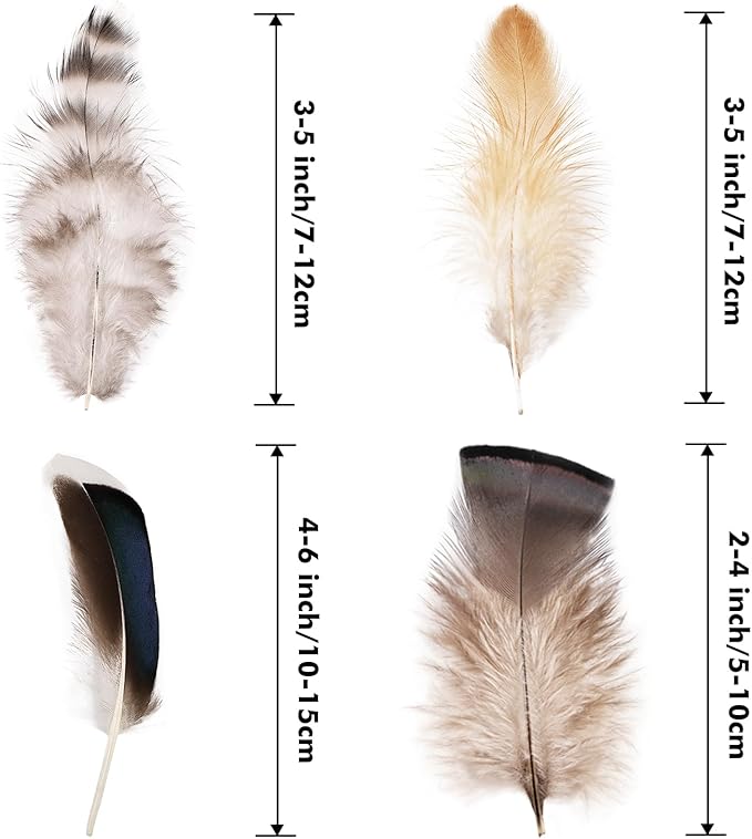MAOFENG 120pcs 7 Styles Natural Bulk Feathers Assorted Mixed Feathers - Image 2