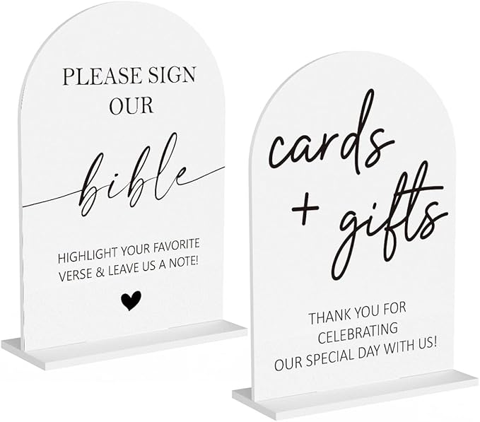2Pcs Sign Our Bible Wedding Sign Cards and Gifts Signs by Unknown