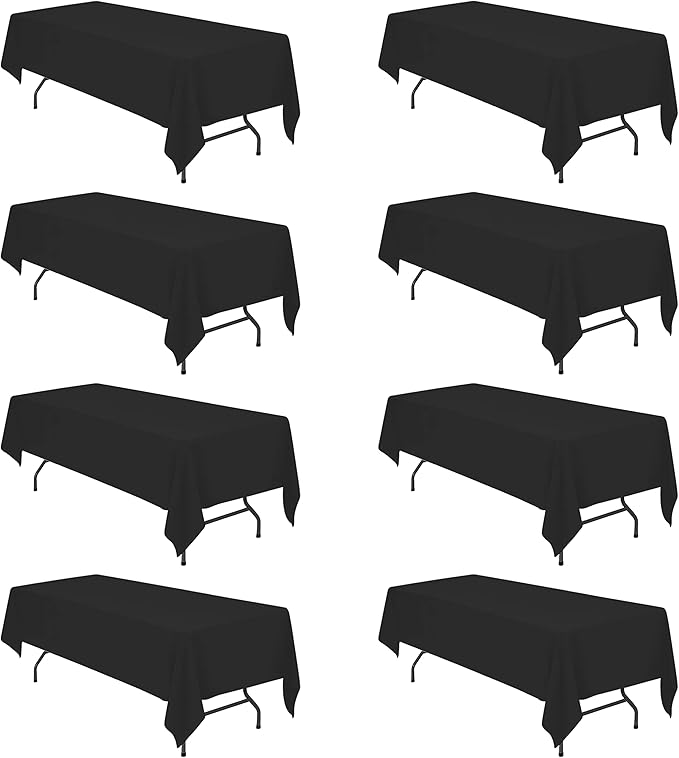 BRILLMAX 8 Pack Black Tablecloths by BRILLMAX