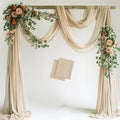 Wedding Arch Draping Fabric 2 Panels 28.7" x 20FT Champagne Sheer Chiffon by Xiomot