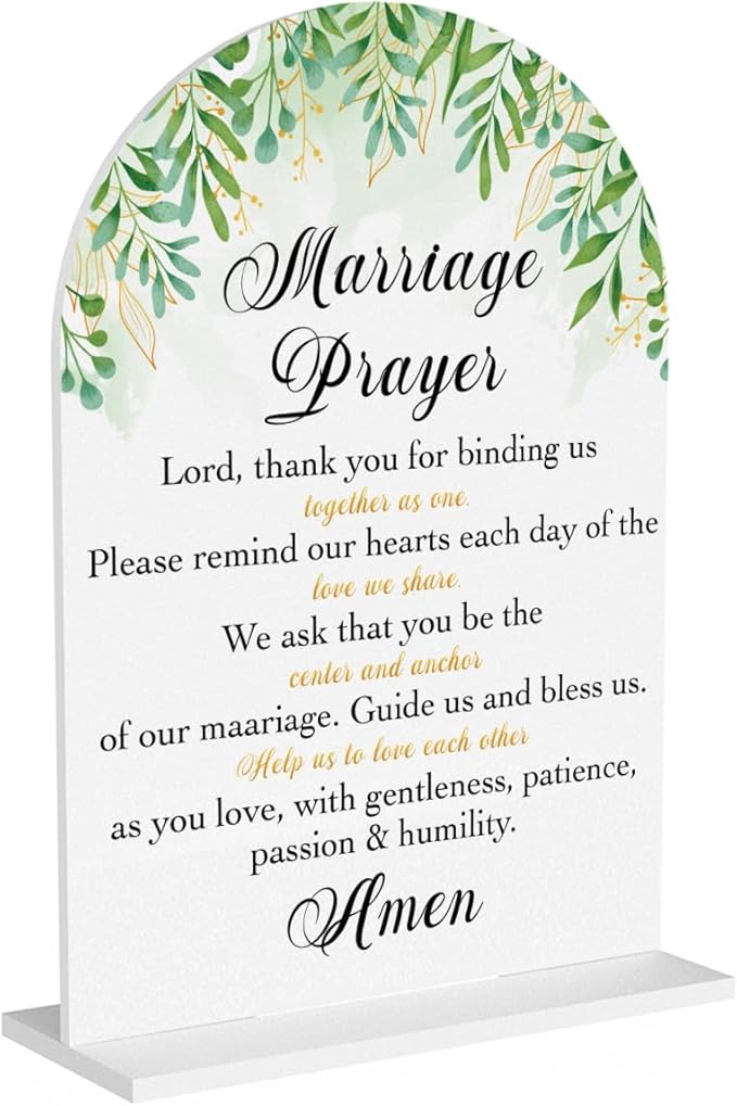Marriage Prayer Sign, Wedding Engagement Bridal Shower Christian Religious Decor by AASRR