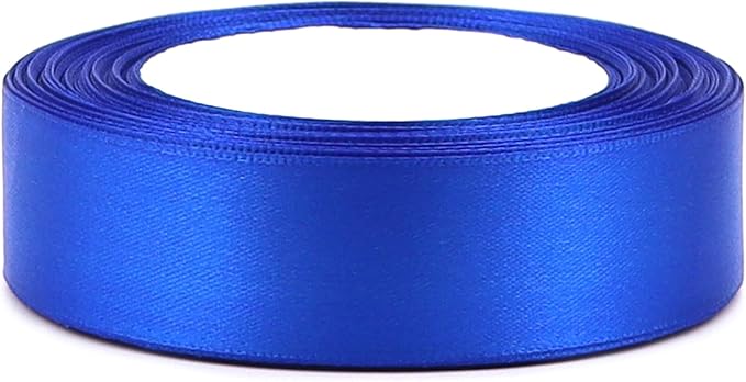 Blue Solid Satin Ribbon 1 Inch 25 Yards Solid Polyester Fabric Ribbon - Image 3