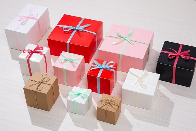 GEFTOL Small Pink Gift Box 50 Pack 4x4x4 inches Fold Box Easy Assemble Paper - Image 7