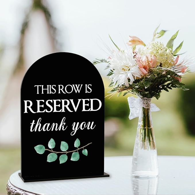Black This Row is Reserved Sign, Reserved Seating Signs - Image 4