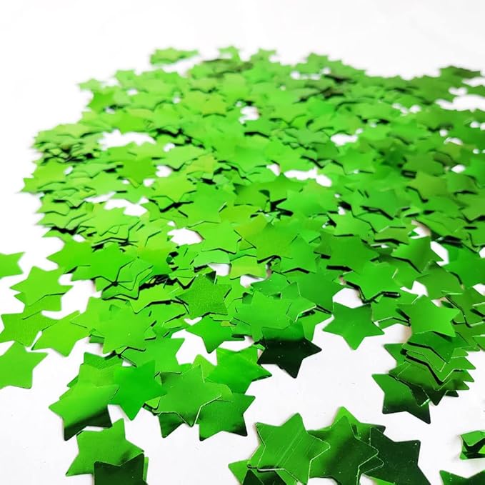 Green Star Confetti 0.6 inch, Round Green Foil Confetti, Shiny Green Confetti by CC+wonderland+zone