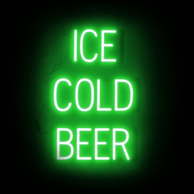 SpellBrite ICE COLD BEER Sign | Beer-Related Sign by SpellBrite