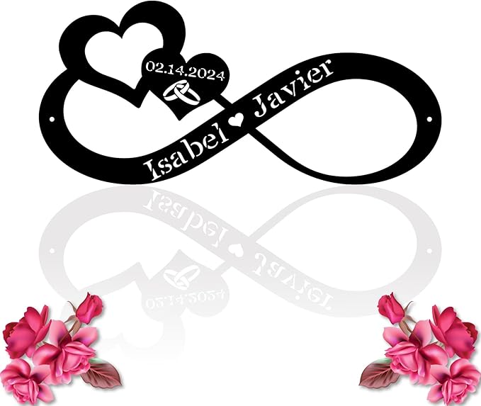Infinity Heart Metal Wall Decor, Unique Infinity Heart Wall Decor Love Sign by Monlyey