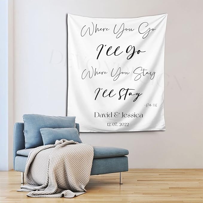 Where You Go I'll Go Where You Stay I'll Stay Backdrop, Custom Tapestry - Image 6