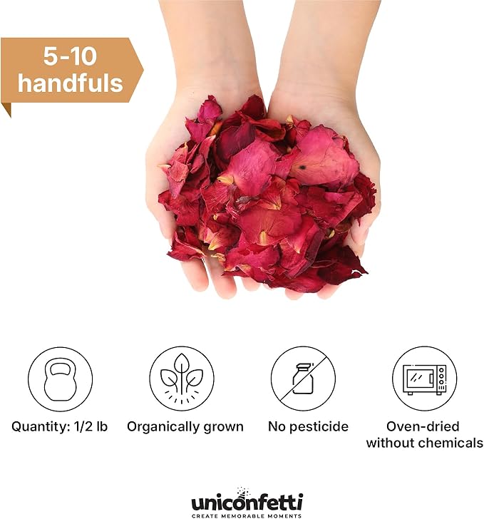 Dried Flower Red Rose Biodegradable Confetti - Image 2