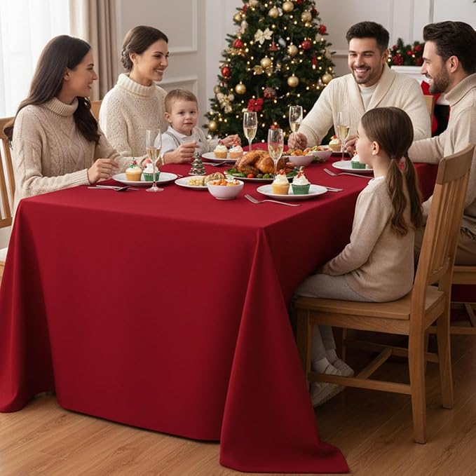 Fitable Red Rectangle Table Clothes, 6 Pack - Image 2
