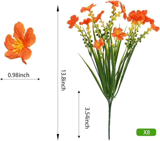 16 Pcs Artificial Fall Flowers for Outdoors, UV Resistant Outdoor Fall Fake - Image 6