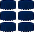 BRILLMAX 6 Pack Navy Blue 132 Inch Round Tablecloths Fit 72" Tables by BRILLMAX
