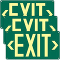 3Pack Photoluminescent Exit Sign Green by Bmytoo