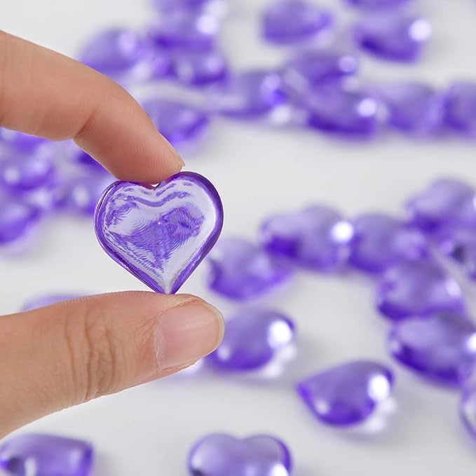 Red Acrylic Heart Translucent Hearts Shaped Crystals Gems - Image 3