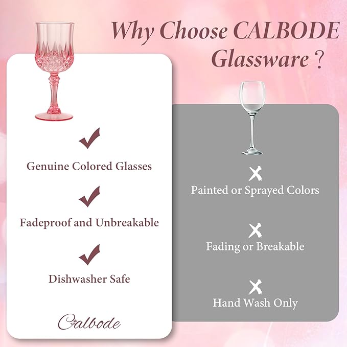 Pink Plastic Wine Glasses Set of 24 – 7oz Unbreakable Pink Plastic Goblets - Image 6