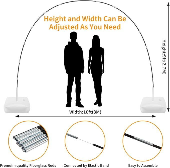 RUBFAC Balloon Arch Kit and Balloon Pump, 10Ft Wide Adjustable Balloon Arch - Image 4
