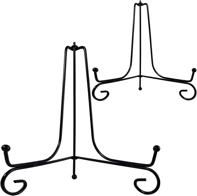 2PCS Premium Black Iron Plate Stands by HENABLE