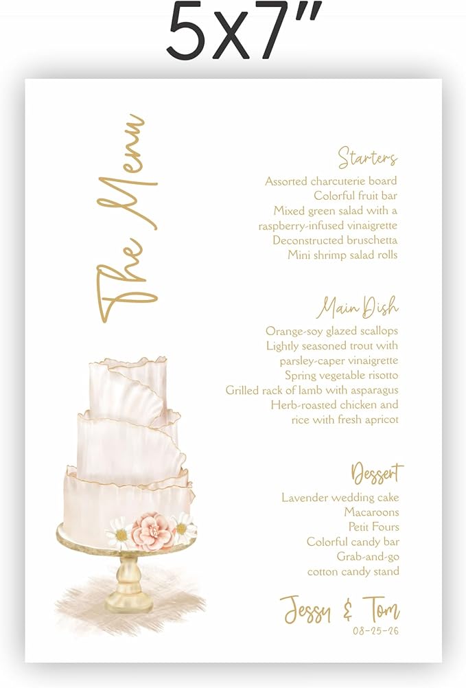 Personalized Printed Wedding Menu, Modern Wedding Menu, Simple Menu, Wedding - Image 8