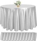 12 Pack 108 Inch Silver Satin Tablecloth by fani