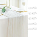 Sioloc Ivory White Cream Cheesecloth Table Runner Fall Autumn Decor by HEALTHYCOMFORTLIFE