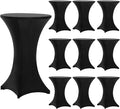 Tina's 10 Pack 30x42 Inch Highboy Spandex Cocktail Table Covers Black, Fitted by Tina%27s