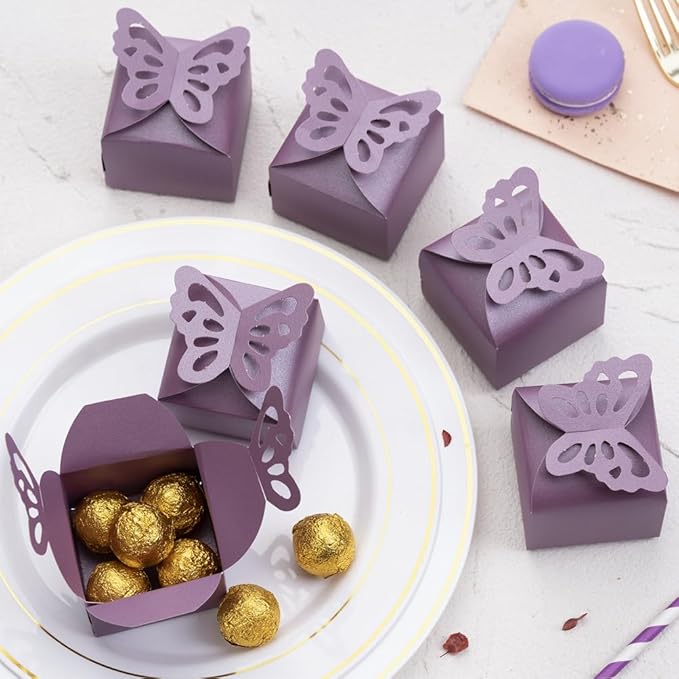 AWELL Purple Gift Candy Box Bulk 2.5x2x2.5 inches - Image 2
