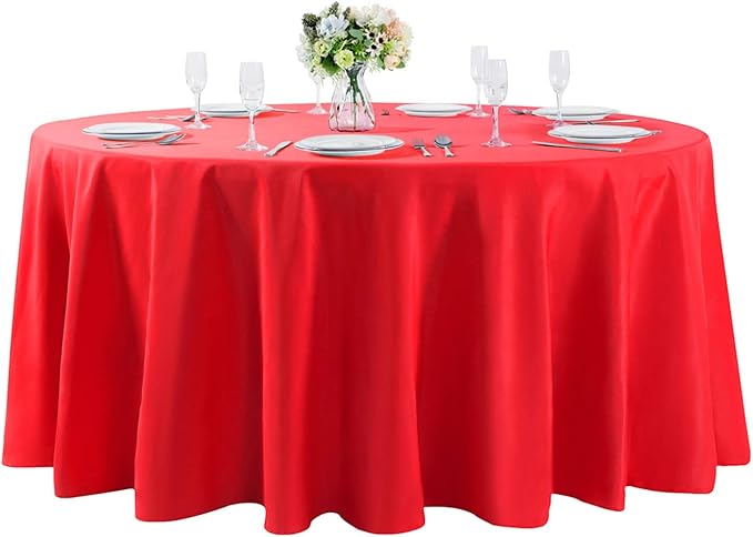 Cupuamon 120 inch Round Tablecloth Washable Polyester Table Cloth Decorative by Cupuamon