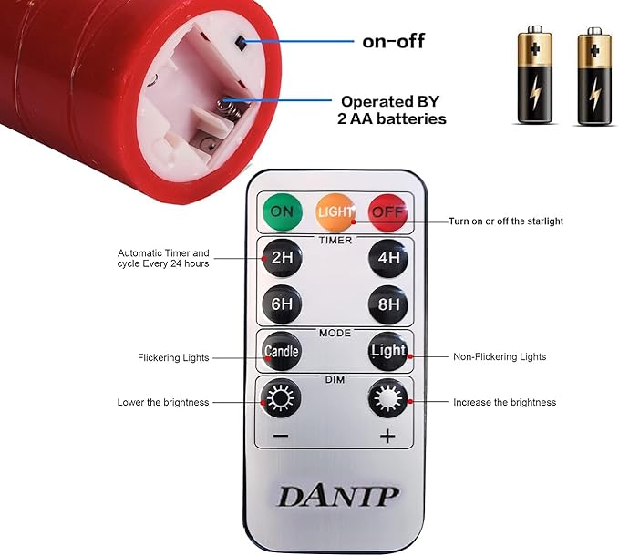 danip red LED flameless Candle - Image 5