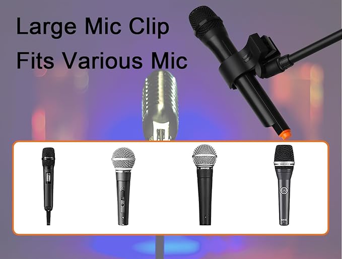 Mic Stand Floor with Boom Arm Microphone Stand with Heavy Weighted Base - Image 4