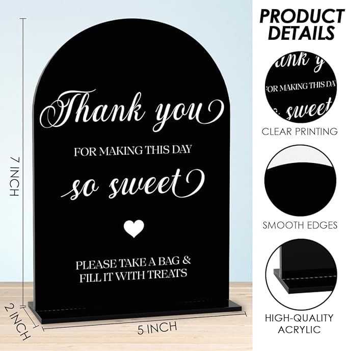 Black Candy Bar Sign, Dessert Table Sign, Wedding Engagement Bridal Shower - Image 2