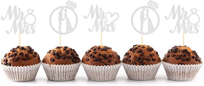 Sotpot 24PCS Miss to Mrs Cupcake Toppers - Image 6