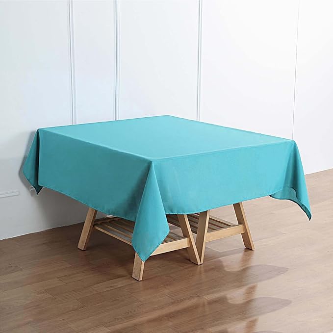Efavormart 70" Square Linens Turquoise Wholesale Linens Polyester Square Linen - Image 2